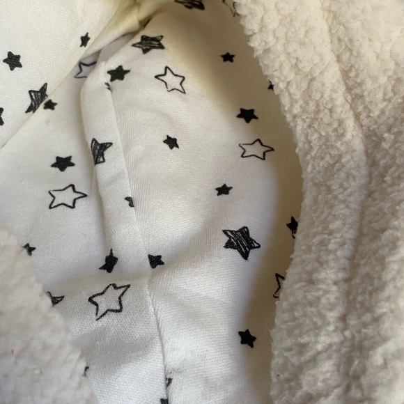 Baby Zip-Up white Hooded fleece Jumpsuit size 0-3 months NWT - Picture 8 of 11